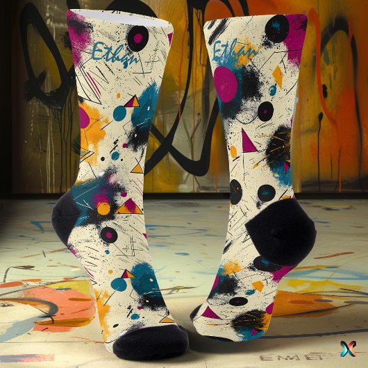 Chaussette Chaussettes de mouvement Abstraites en Turquoise, 
