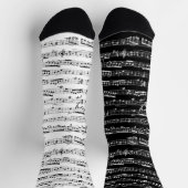 Chaussette Chaussettes de musique noir et blanc - Chaussettes (Haut)