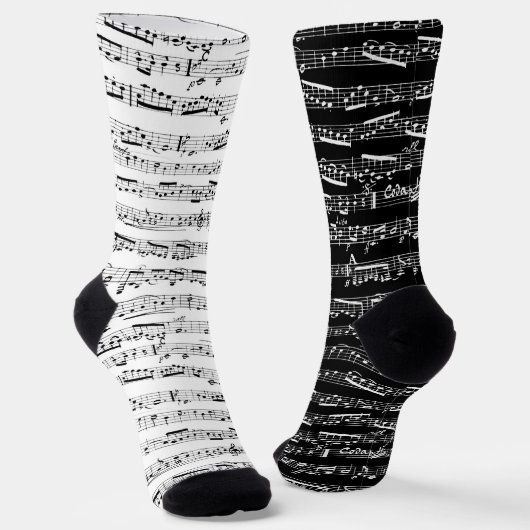 Chaussette Chaussettes de musique noir et blanc - Chaussettes (Angulaire)