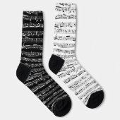 Chaussette Chaussettes de musique noir et blanc - Chaussettes (Droite)