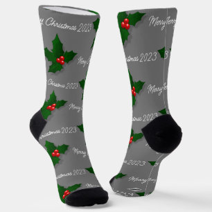 Chaussette Chaussettes de Noël avec texte HAMbyWG