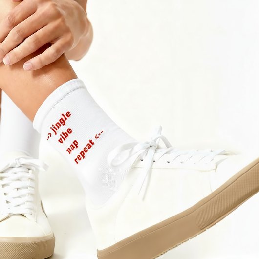 Chaussette Chaussettes de Noël blanches drôles et cool rouges