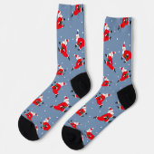 Chaussette Chaussettes de Noël bleues avec Red Dancing Père N (Gauche)