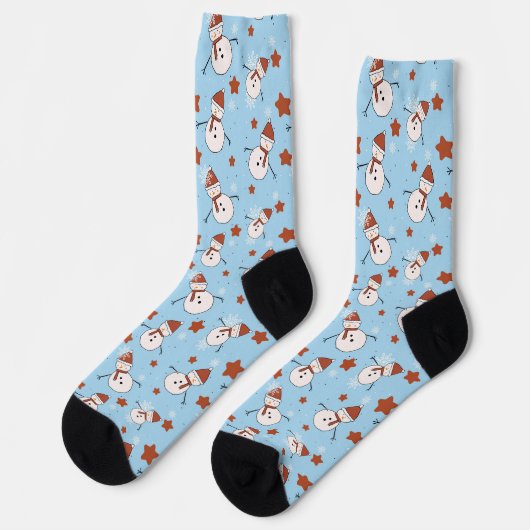 Chaussette Chaussettes de Noël Bonhomme de Neige Festives (Gauche)