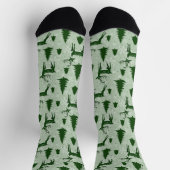 Chaussette Chaussettes de Noël, cerfs verts et arbres (Haut)