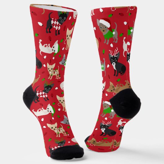 Chaussette Chaussettes de Noël Chihuahua All Coats (Angulaire)