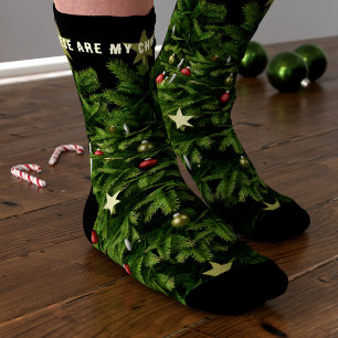 Chaussette Chaussettes de Noël Drôle Festive Green Mens