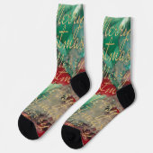 Chaussette Chaussettes de Noël Écritures Dorées (Gauche)
