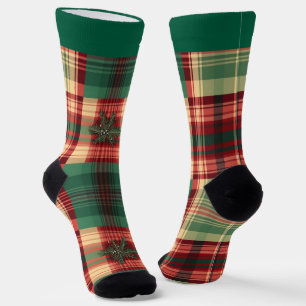 Chaussette Chaussettes de Noël Festive Plaid avec nom