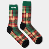 Chaussette Chaussettes de Noël Festive Plaid avec nom (Droite)
