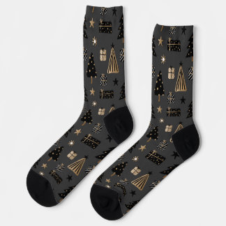 Chaussette Chaussettes de Noël festives grises