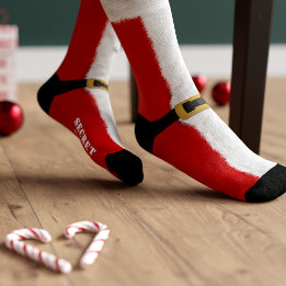 Chaussette Chaussettes de Noël Fun Rouge & Blanc Cadeau Secre