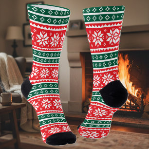 Chaussette Chaussettes de Noël mignonnes avec motif de flocon