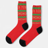 Chaussette Chaussettes de Noël motif chevron (Gauche)