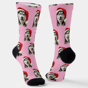 Chaussette Chaussettes de Noël personnalisées avec un Husky m