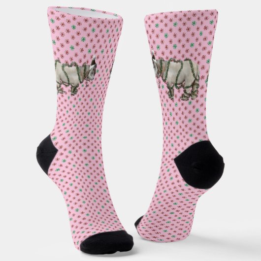 Chaussette Chaussettes de Noël roses pour cheval (Angulaire)
