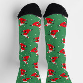 Chaussette Chaussettes de Noël vertes avec Dancing Père Noël (Haut)