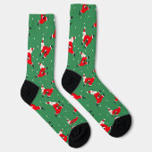 Chaussette Chaussettes de Noël vertes avec Dancing Père Noël (Droite)