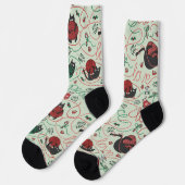 Chaussette Chaussettes de Noël vertes de chaton espiègle (Gauche)
