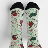 Chaussette Chaussettes de Noël vertes de chaton espiègle (Haut)