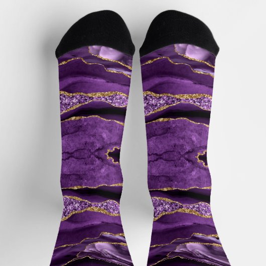 Chaussette Chaussettes de Parties scintillant en or violet (Haut)