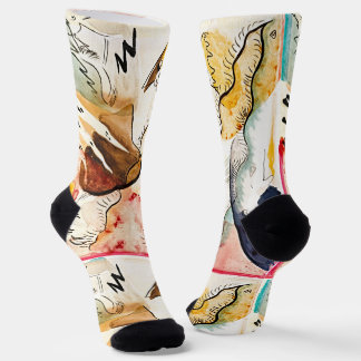 Chaussette Chaussettes de paysage pluvieux de Kandinsky - Cha
