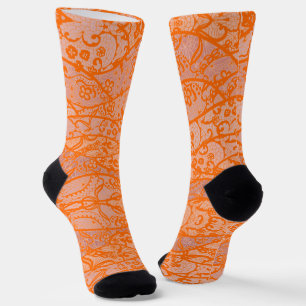 Chaussette Chaussettes de pêche en dentelle orange Faux