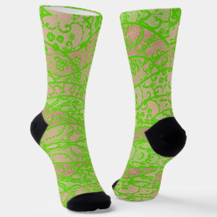 Chaussette Chaussettes de pêche en dentelle verte Faux Neon