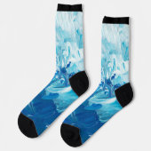 Chaussette Chaussettes de peinture bleu et blanc (Gauche)