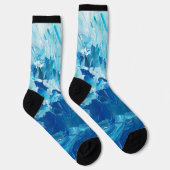 Chaussette Chaussettes de peinture bleu et blanc (Droite)