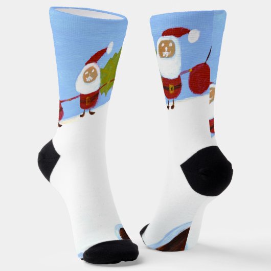 Chaussette Chaussettes de Pères Noël et de pudding de Noël (Angulaire)