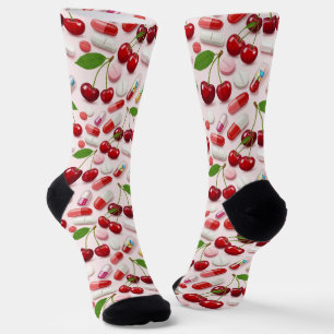 Chaussette Chaussettes de pharmacie Cherry Pink Pills