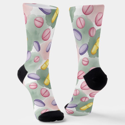 Chaussette Chaussettes de pharmacie rose, violet et gris (Angulaire)