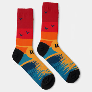 Chaussette Chaussettes de plage au coucher du soleil