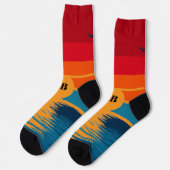 Chaussette Chaussettes de plage au coucher du soleil (Gauche)