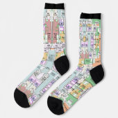 Chaussette Chaussettes de plan architectural élégant (Gauche)