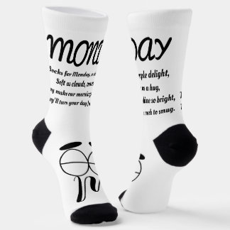 Chaussette Chaussettes de poème du lundi - tendance, drôle, b