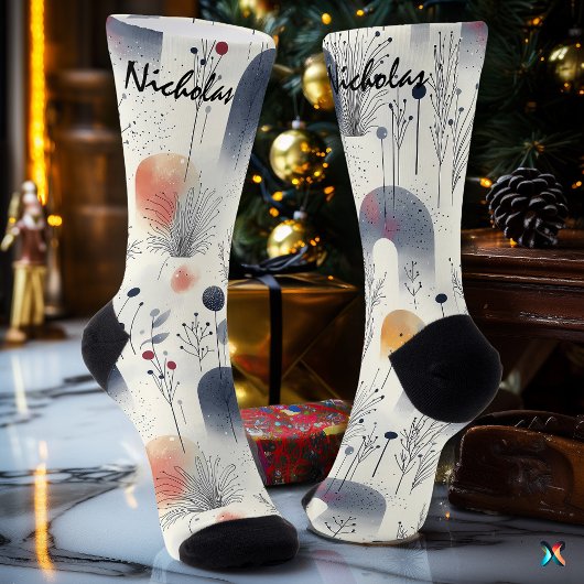 Chaussette Chaussettes de prairie d'hiver en bleu, blanc et b