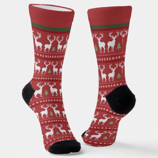 Chaussette Chaussettes de Renne Abstraites avec Nom (Angulaire)