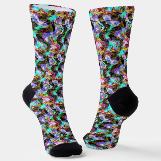 Chaussette Chaussettes de signaux rayées Cyberpunk (Angulaire)