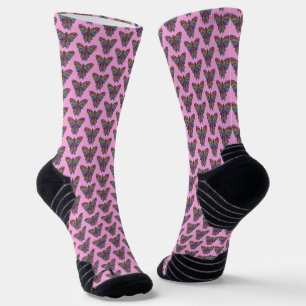 Chaussette Chaussettes de sport - Papillon arc-en-ciel (rose)