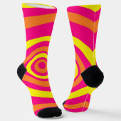 Chaussette Chaussettes de style rétro avec bandes orange rose (Angulaire)