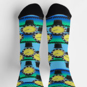 Chaussette Chaussettes de surveillance bleu clair amusant (Haut)