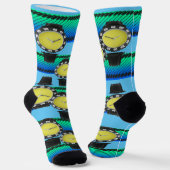 Chaussette Chaussettes de surveillance bleu clair amusant (Angulaire)