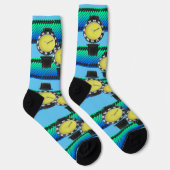 Chaussette Chaussettes de surveillance bleu clair amusant (Droite)