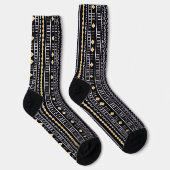 Chaussette Chaussettes De Tissu Noir Et Or Moderne (Droite)