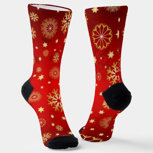 Chaussette Chaussettes de vacances Flocon de neige doré