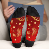 Chaussette Chaussettes de vacances Flocon de neige doré