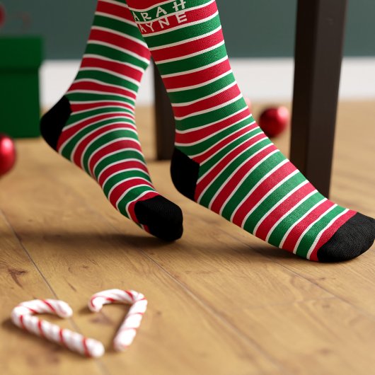 Chaussette Chaussettes de vacances Noël Rouge et Vert Grille