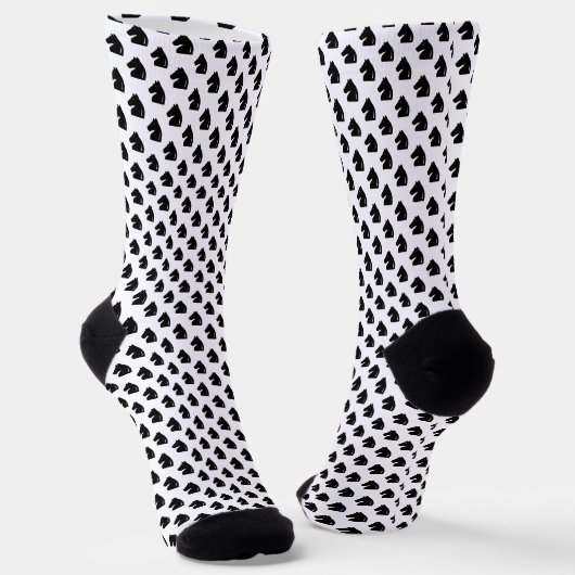 Chaussette Chaussettes d'échecs avec à damiers cheval de chev (Angulaire)